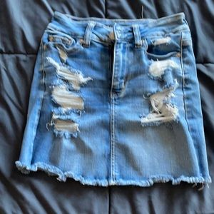 ❌SOLD❌Distressed Denim Mini Skirt